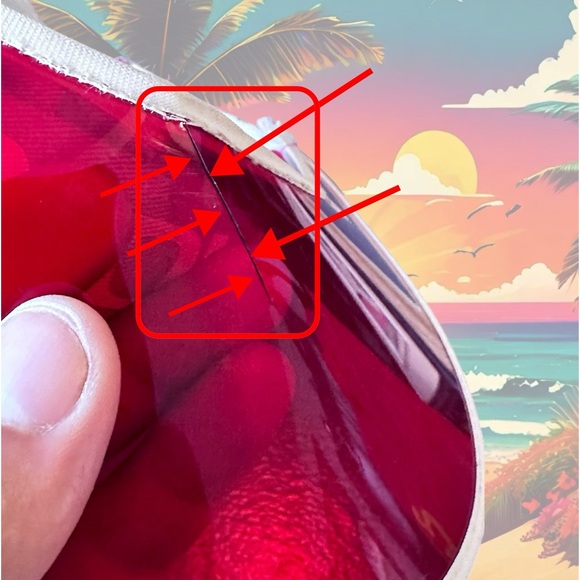 Pioneer Clear Red Plastic Visor Cap - Made In Japan - Picture 7 of 8